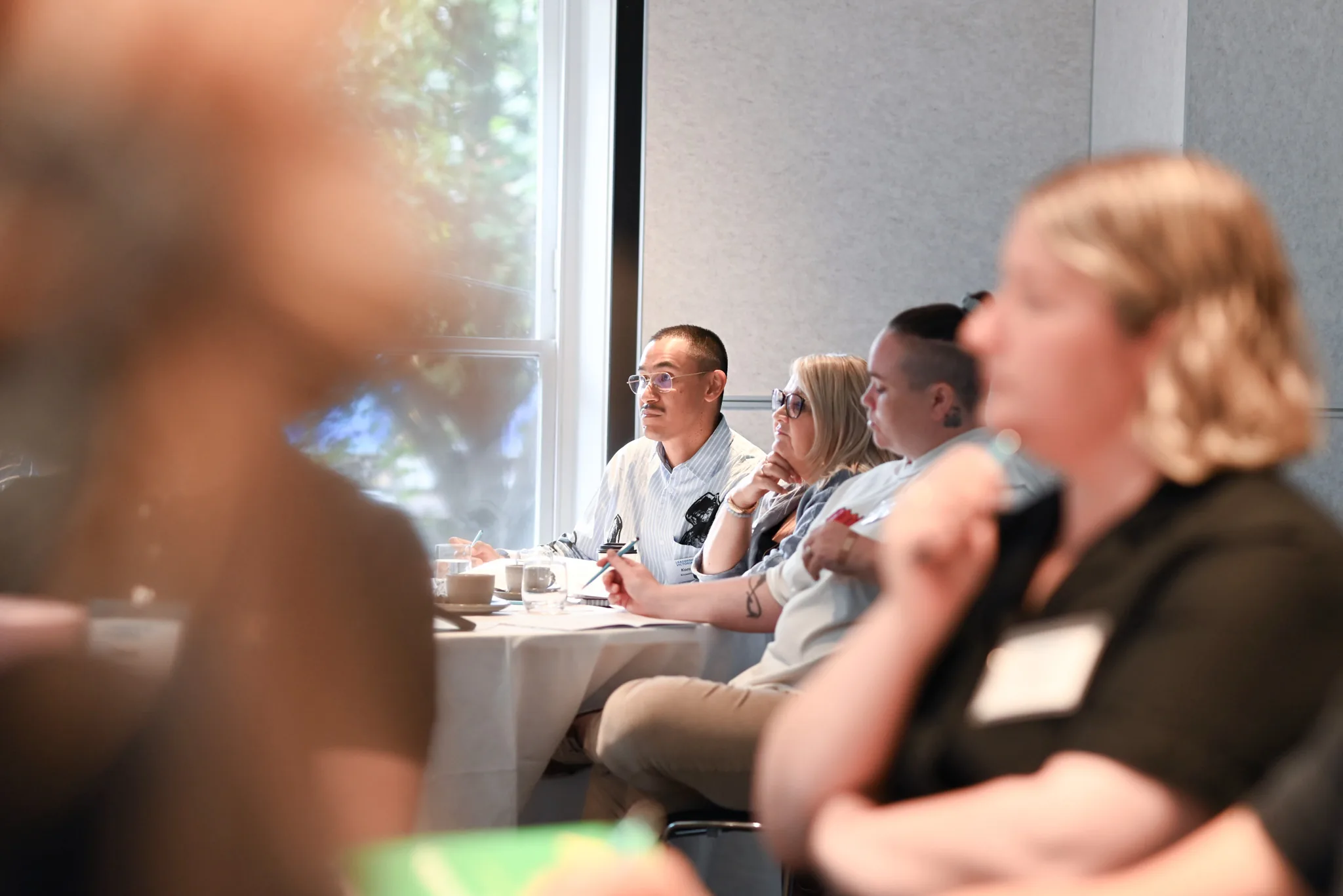A cohort of emerging leaders in workshop discussion during a Leadership Victoria program